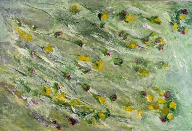 Drifting Flowers Abstract Floral Giclee Print - Soft Contemporary Wall Art