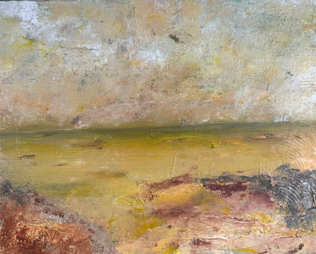 Yellow Expanse Landscape Giclee Print - Warm Atmospheric Wall Art