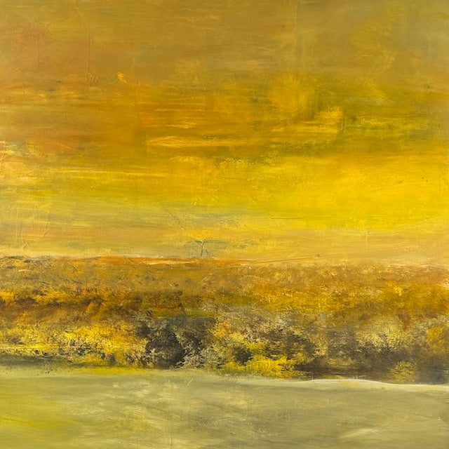Yellow Expanse II Square Giclee Print - Autumn Landscape Wall Art