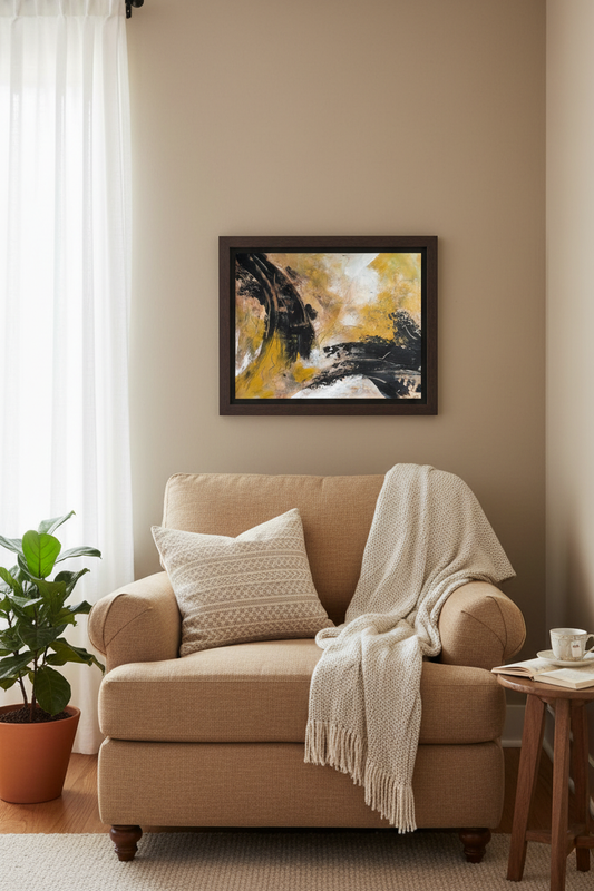 Splash of Black in reading nook