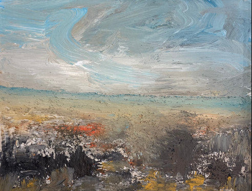 At The Shore Coastal Original Painting - Mixed Media Beach Art