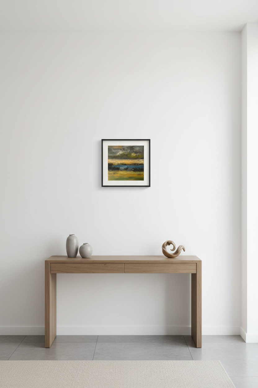 Hidden Lake 12x12 above console table