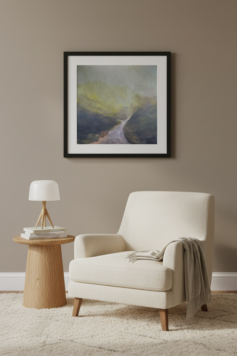 Misty Path 17x17 above chair