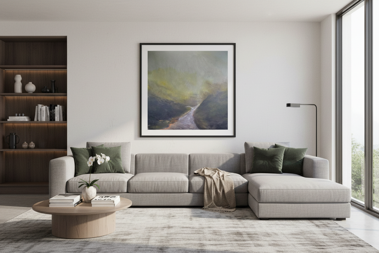 Misty Path 36x36 Framed - Living Room