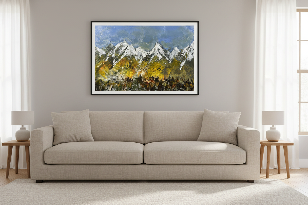 Mountain Glow above sofa