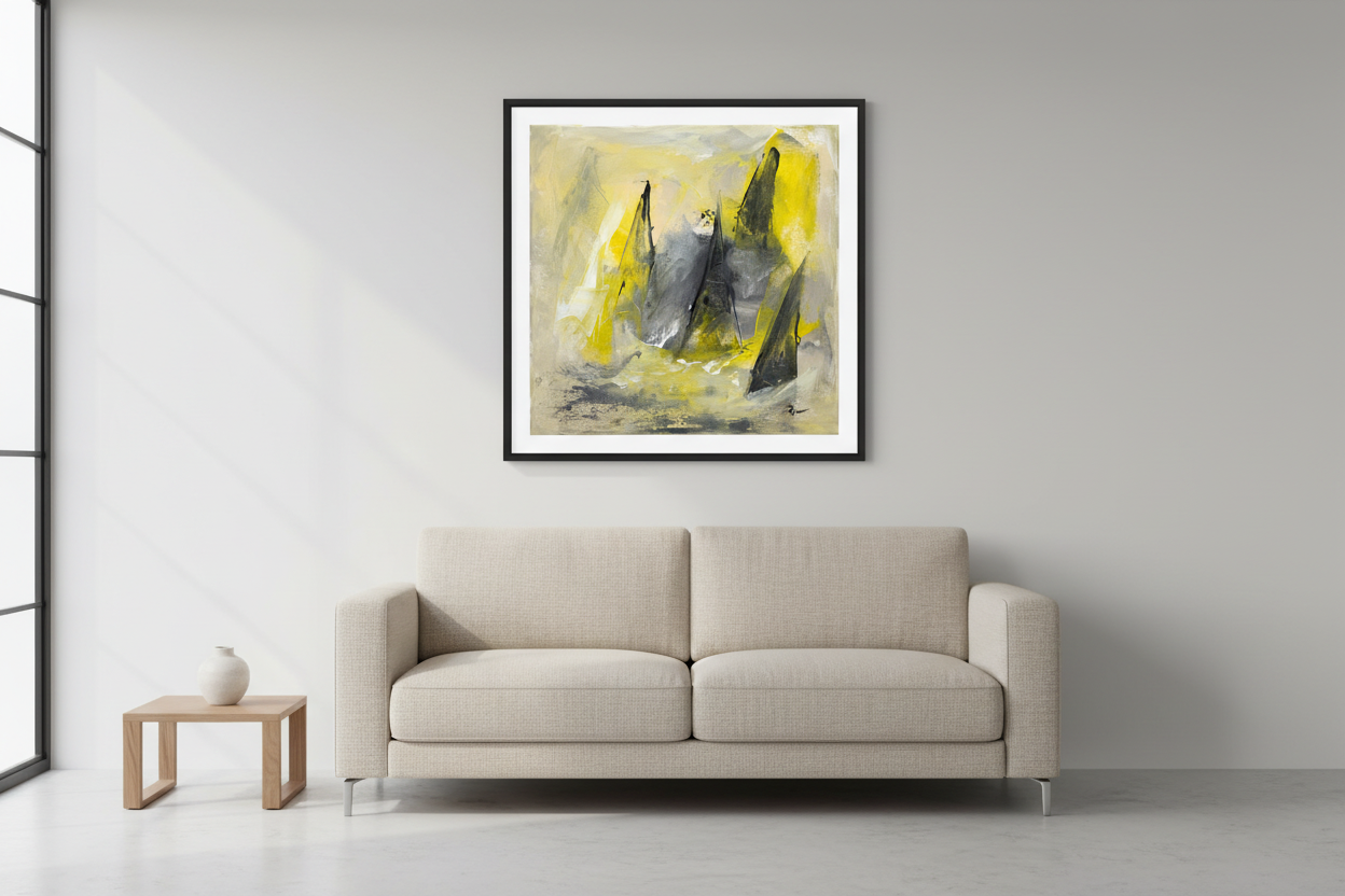 The Race 24x24 above loveseat