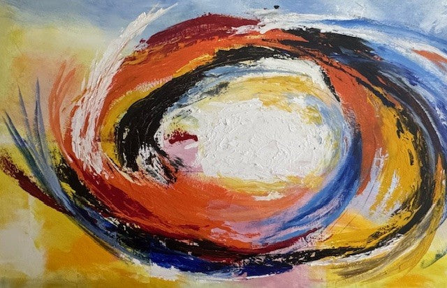Cyclone Large Abstract Original Painting - Modern Statement Art 60x36