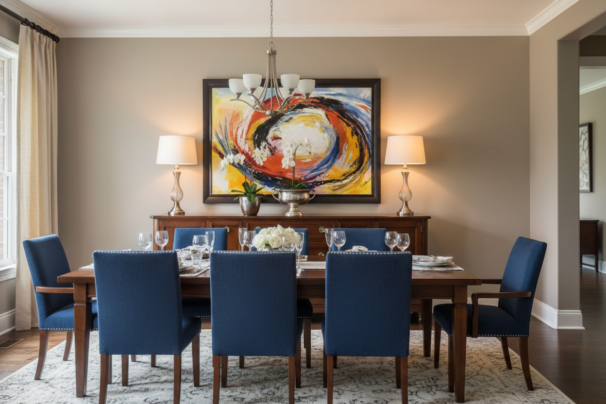 Your Cyclone Painting Above Dining Room Buffet
